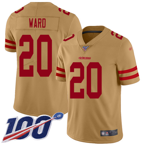 San Francisco 49ers Limited Gold Men Jimmie Ward NFL Jersey #20 100th Season Vapor Untouchable Inverted Legend